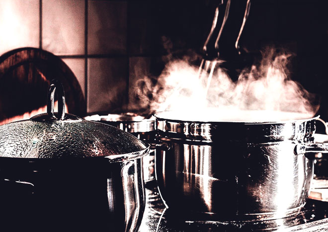 Пар из посуды