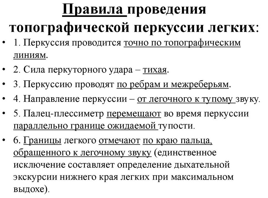 Правила проведения перкуссии легких